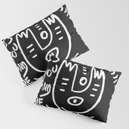 Love is You and Me Street Art Graffiti Black and White Pillow Sham