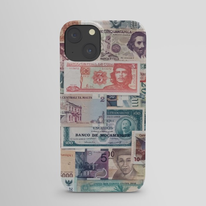 Banknote Pattern Money From World Cuba Sweden Italy Australia Quatar Russia Mozambico And More Edit View iPhone Case