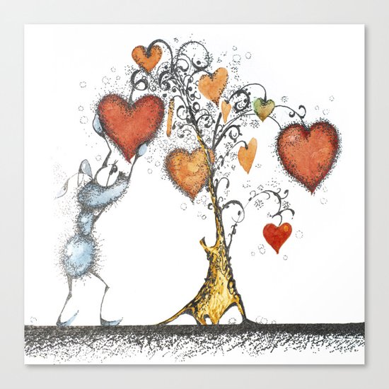 Tree of hearts Canvas Print