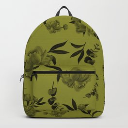 Floral Print Black & Yellow Backpack