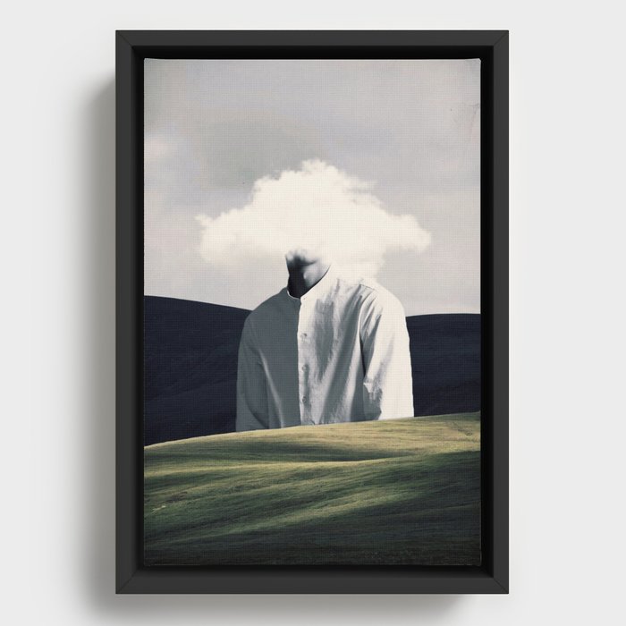 Head in the cloud Framed Canvas