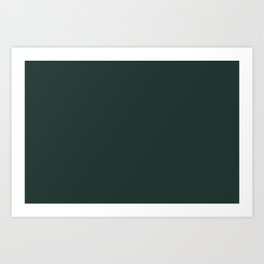 Dark Gray Solid Color Pairs Pantone Pine Grove 19-5406 TCX Shades of Blue-green Hues Art Print