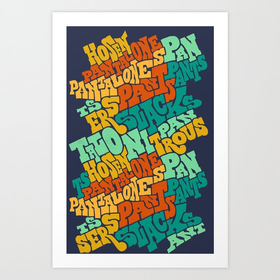 Retro Pants Art Print