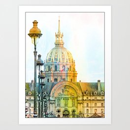 Paris France Les Invalides Cathedral Mixed Media Art Art Print