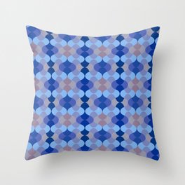 Geometric Retro Ogee Blue Pattern Throw Pillow