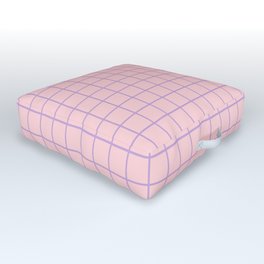 Grid Lavender and Pink Outdoor Floor Cushion