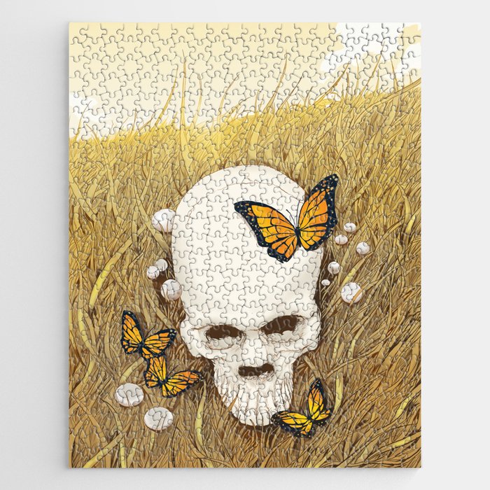 Skull in Field Jigsaw Puzzle