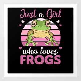 Frog Lovers Sweet Animals For Girls Pink Art Print