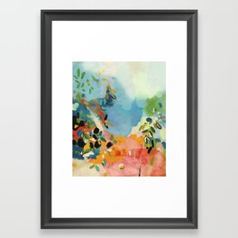 garden with sea view and olive tree Framed Art Print