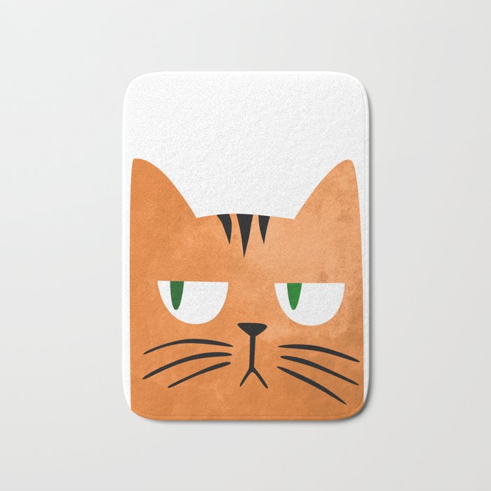 Orange cat with attitude Bath Mat