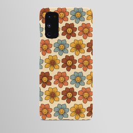 60s 70s Retro trippy flower smile pattern Android Case