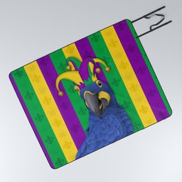 Jake the Jester - Mardi Gras Macaw Picnic Blanket