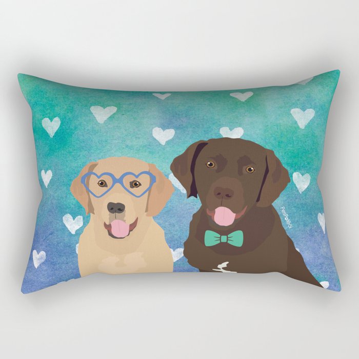 Labrador Retrievers Watercolor Rectangular Pillow