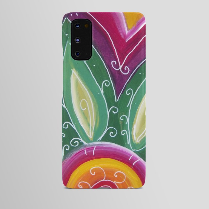 flower green ,plants,modern art,colorful Android Case