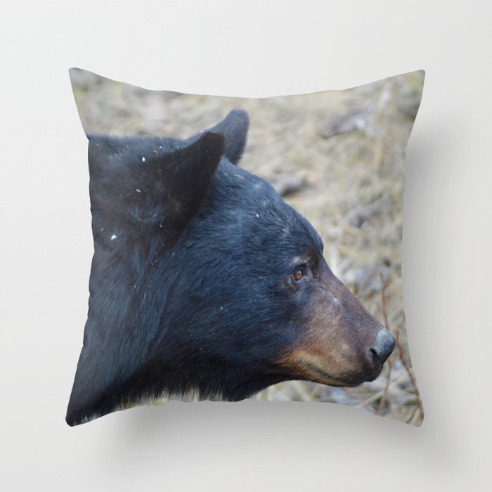 Black Bear Profile Throw Pillow By Western Wanderlust Society6