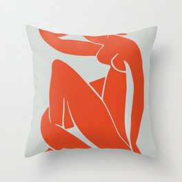 Blue Nude in Orange - Henri Matisse Throw Pillow