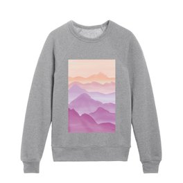 Dreamy Candy Watercolor Mountains in Purple and Peachy Color  Kids Crewneck
