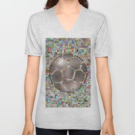 Soccer Ball on Philately V Neck T Shirt