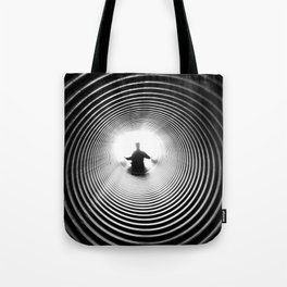 E = mc² circular lines male portrait art black and white photograph / photography Tote Bag