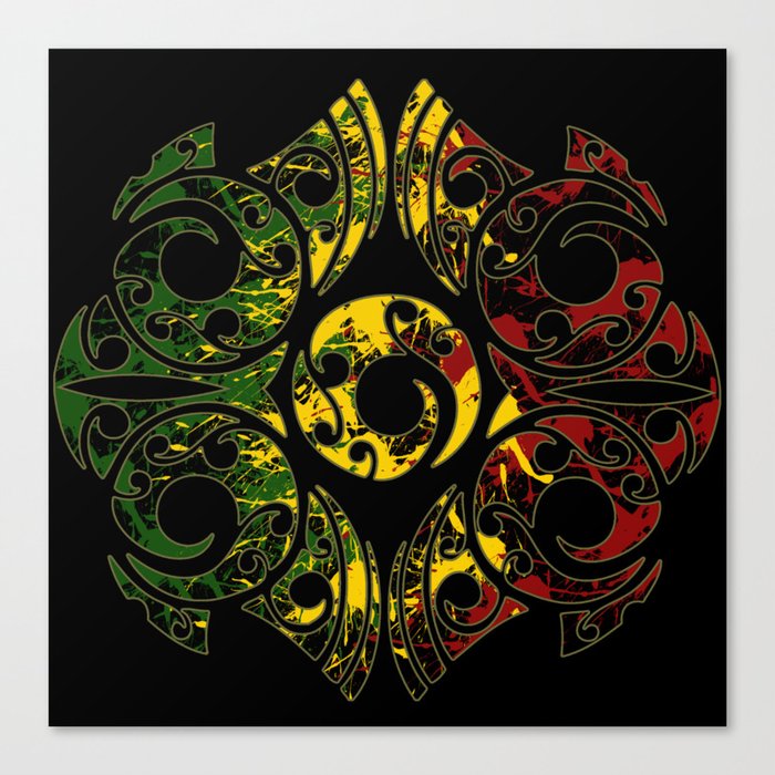 Rasta Colored Rug Uniquely Modern Rugs Rasta Colors On Maori Patterns Canvas Print By