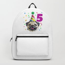 Birthday Girl Pug 5 Backpack