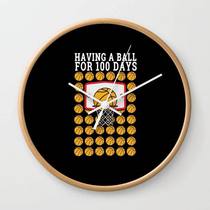Days Of School 100th Day 100 Basketball Wall Clock