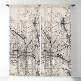 Tallahassee, Florida - City Map - Authentic Streets Drawing Blackout Curtain