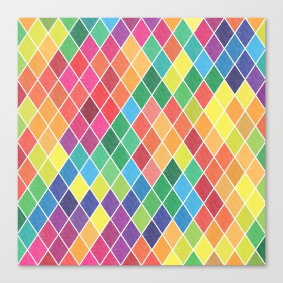 Watercolor Geometric Pattern II Canvas Print