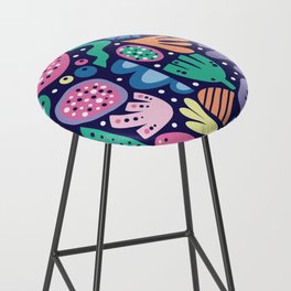 Playful abstraction. Seamless pattern with abstract bold whimsical shapes. Contemporary art Bar Stool
