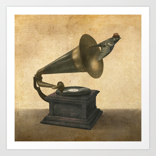 Vintage Songbird Art Print