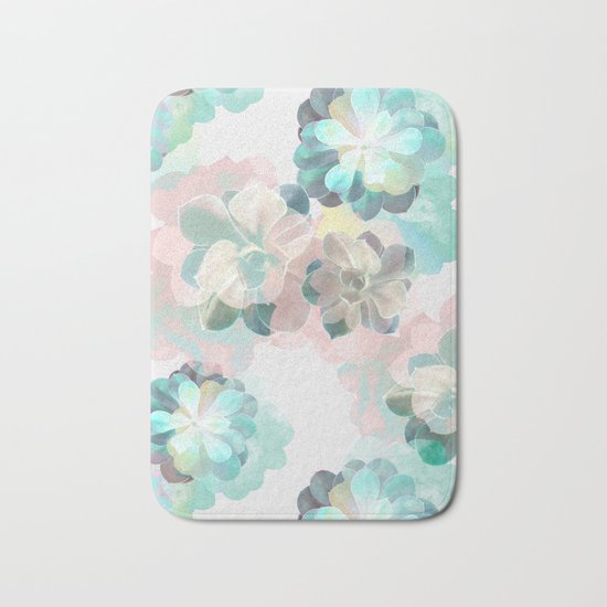 Succulent Pattern Bath Mat