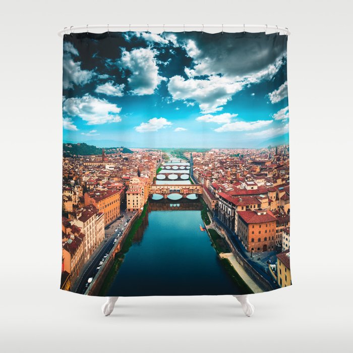 ponte vecchio in florence Shower Curtain