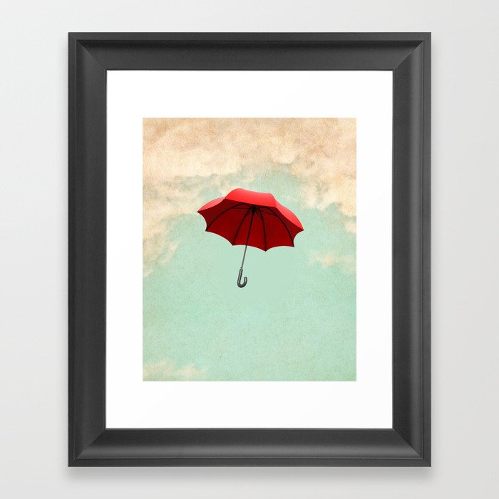 Red Umbrella Framed Art Print