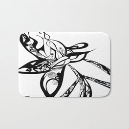 a journey for peace Bath Mat | Black and White, Illustration, Abstract 