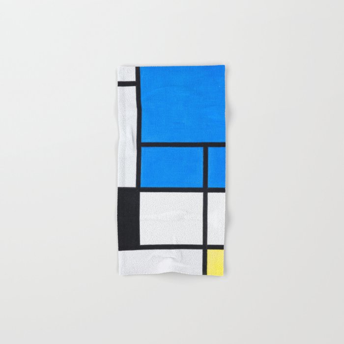 Piet Mondrian Composition with Large Blue Plane Hand & Bath Towel