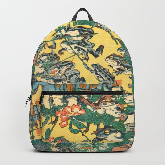 Fashionable Battle Of Frogs By Kawanabe Kyosai 1864 Backpack
