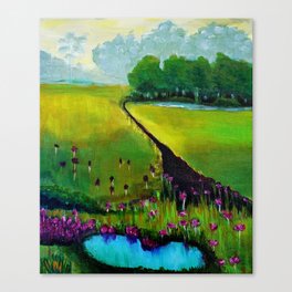 Green Pasture Landscape in Acrylic Canvas Print
