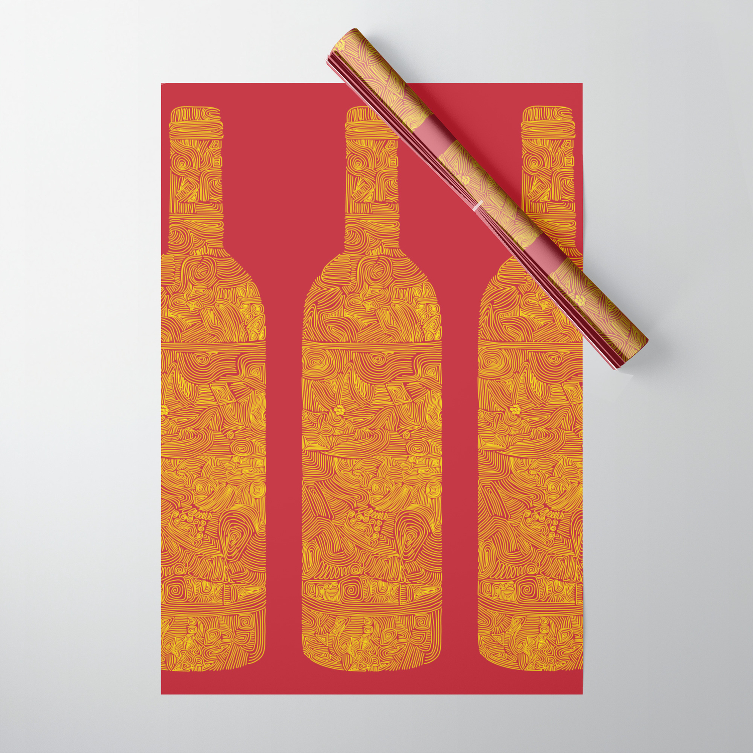 Wine Bottles Wrapping Paper By Loukritia Society6