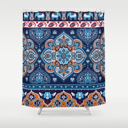Indian rug paisley ornament pattern Shower Curtain