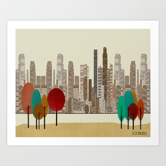 los angeles city Art Print