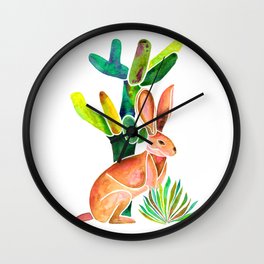 Hare and Cactus Wall Clock