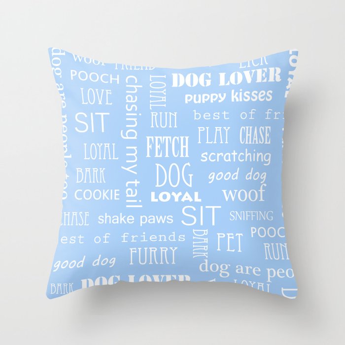 Dog Text Throw Pillow