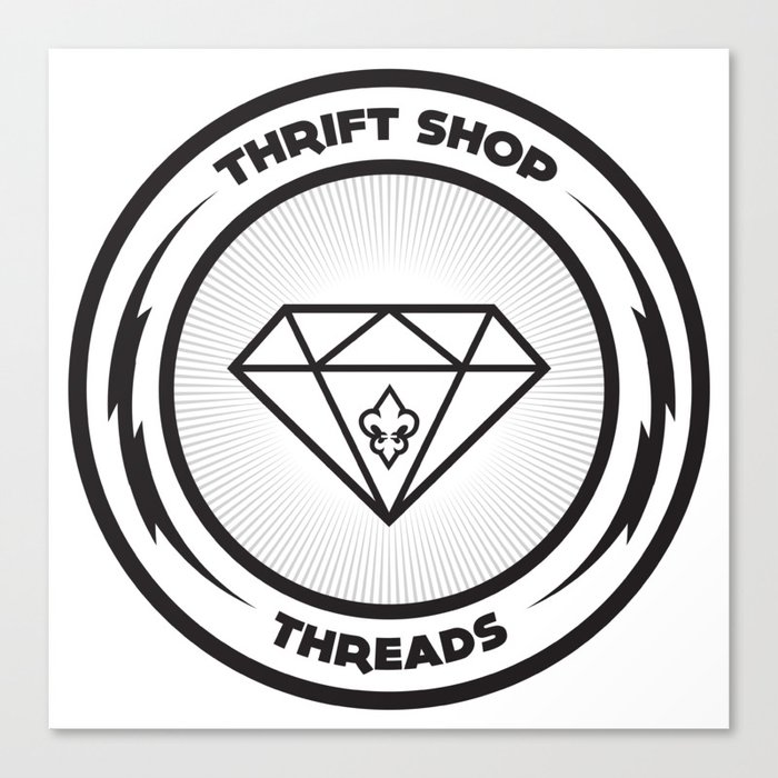 Thrift Shop Threads Button_Diamond Canvas Print