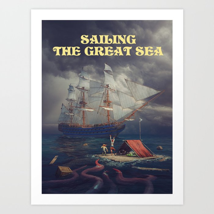 Sailing the Great Sea (Novel) Art Print