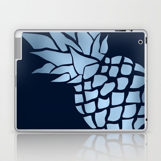 Big Pineapple in Blue and Navy Laptop & iPad Skin