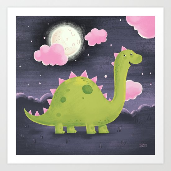 Gus the Dinosaur Art Print