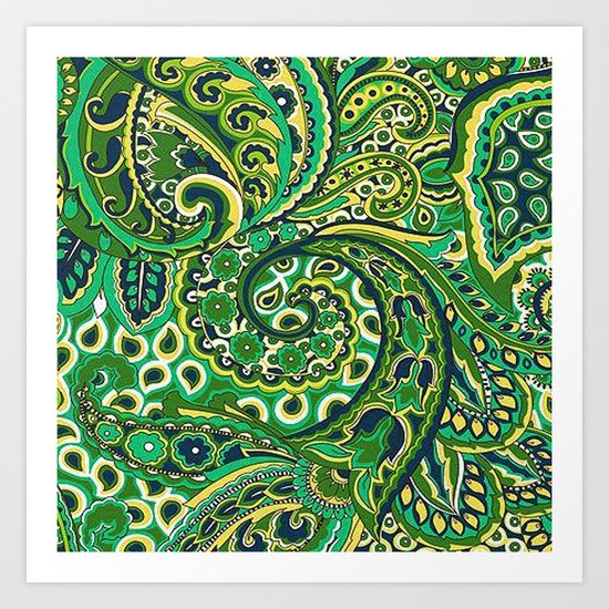 Floral Paisley Pattern 04 Art Print