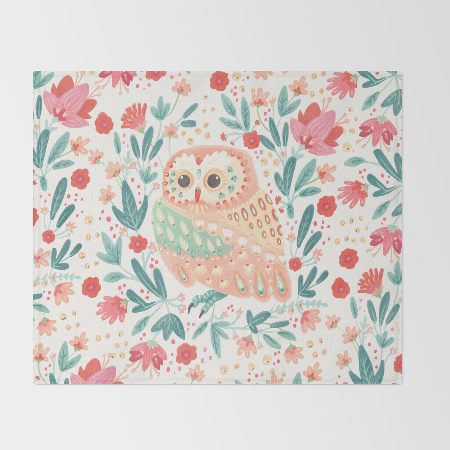 pink owl blanket