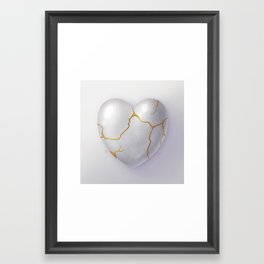 Kintsugi Heart Framed Art Print