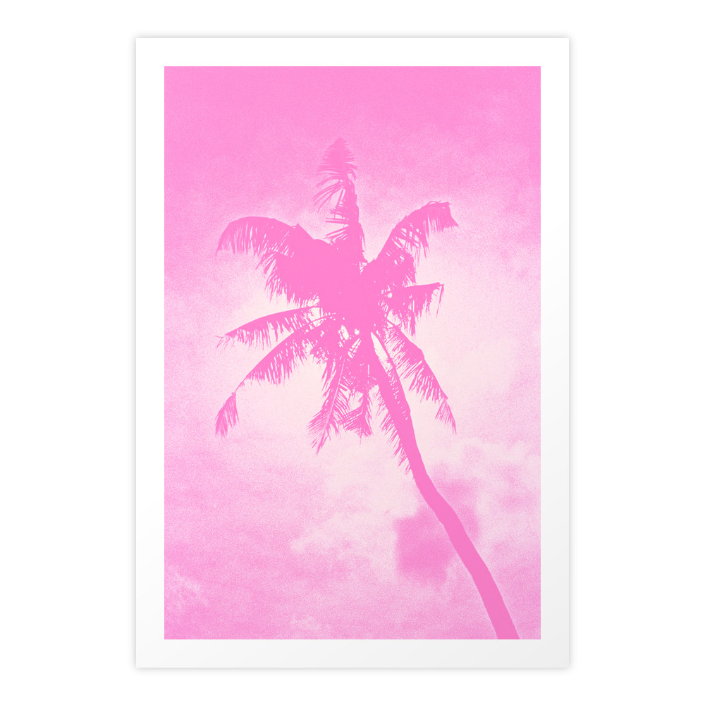 Pink Palm Tree Art Print by alphaomega